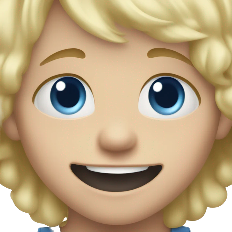 Blonde blue eyes baby boy playing  emoji