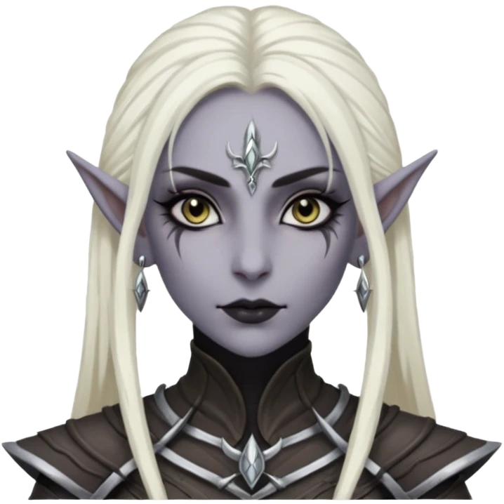 ESO female dark elf warrior with lashes and earrings emoji