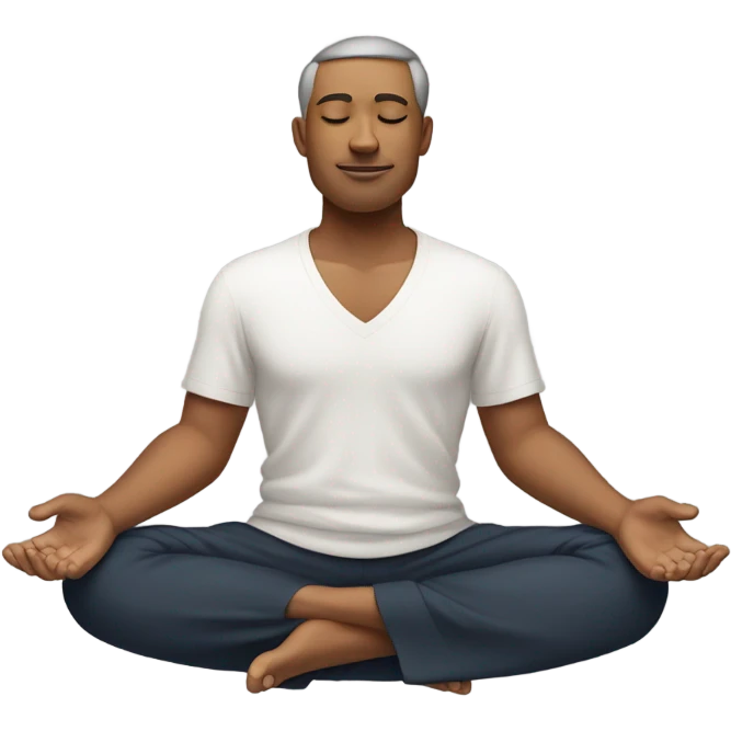 A man in the lotus pose practicing yoga, exuding tranquility and focus. emoji