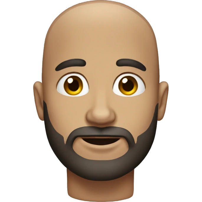 Bald guy with a beard and brown eyes  emoji