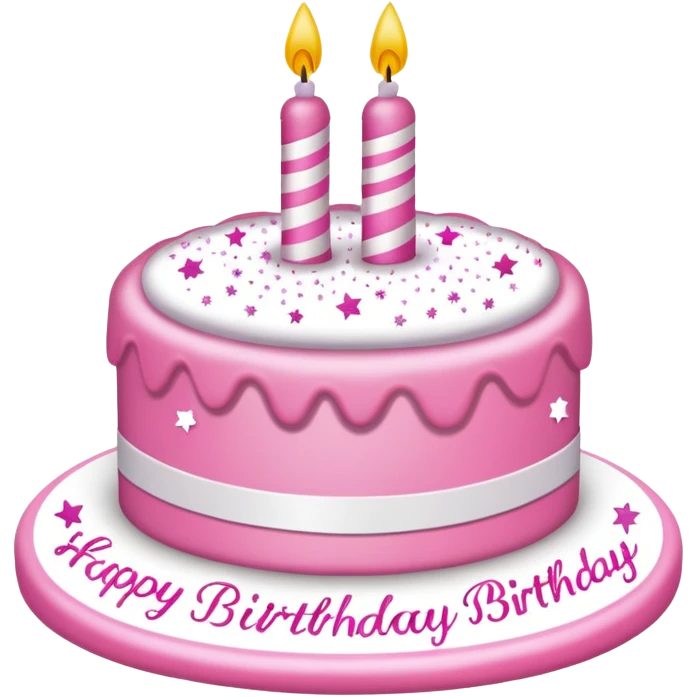 birthday sign in pink and white emoji
