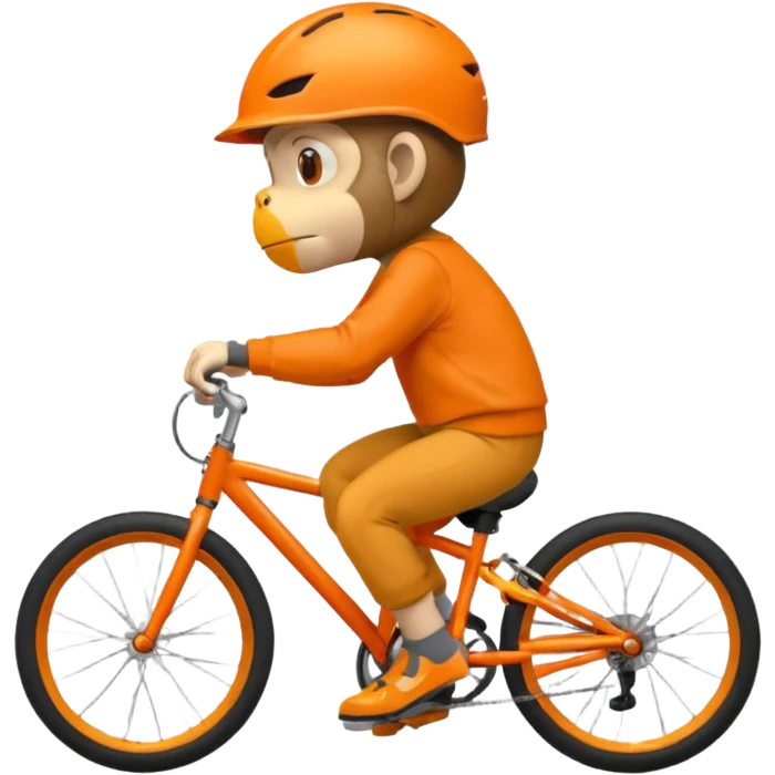 monkey with orange bicycle helmet, sweatshirt emoji