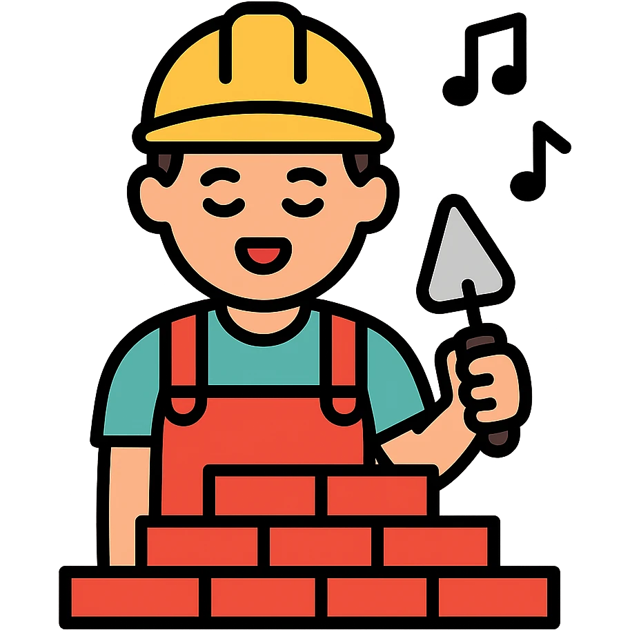 bricklayer singing emoji