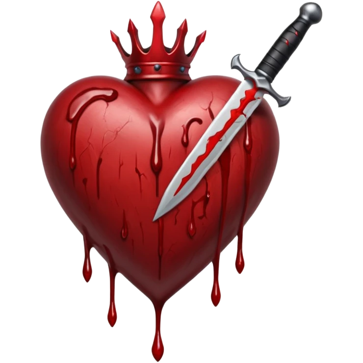 realistic gothic heart with a dagger emoji