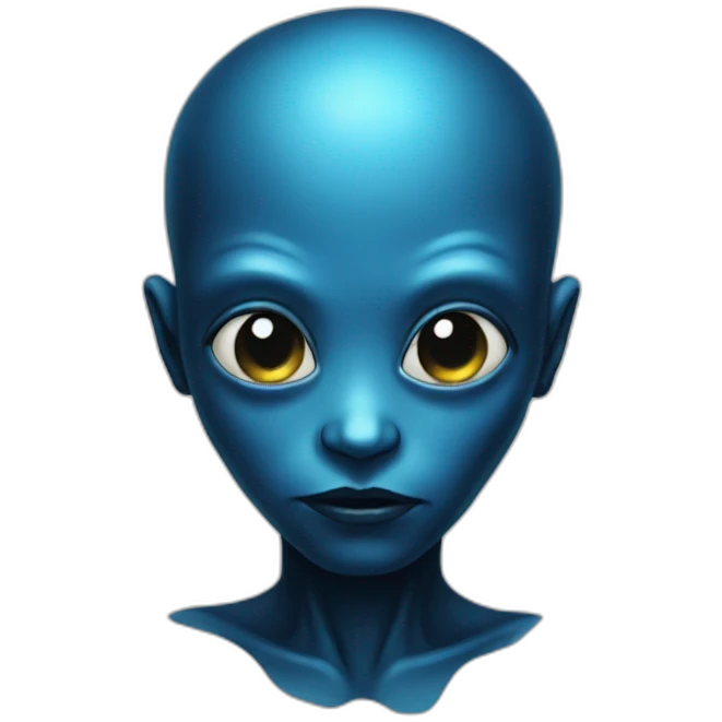 Alien blue black face emoji