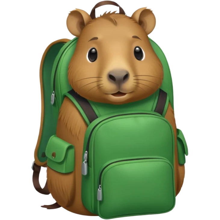Capybara green backpack emoji