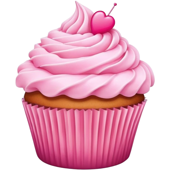 Cupcake with pink icing emoji