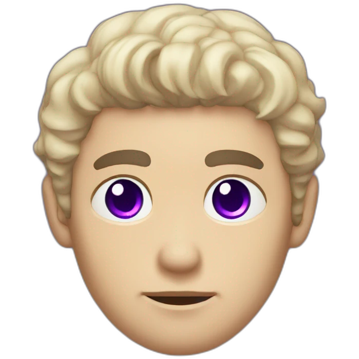 pale handsome sad evil priest with short wavy black hair and violet eyes emoji