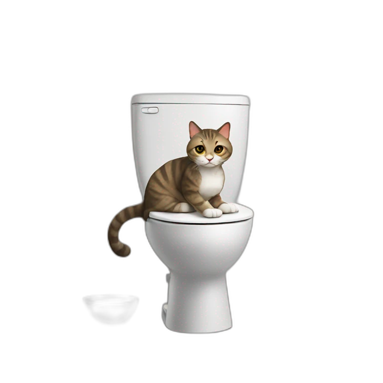 Cat sitting on a toilet emoji