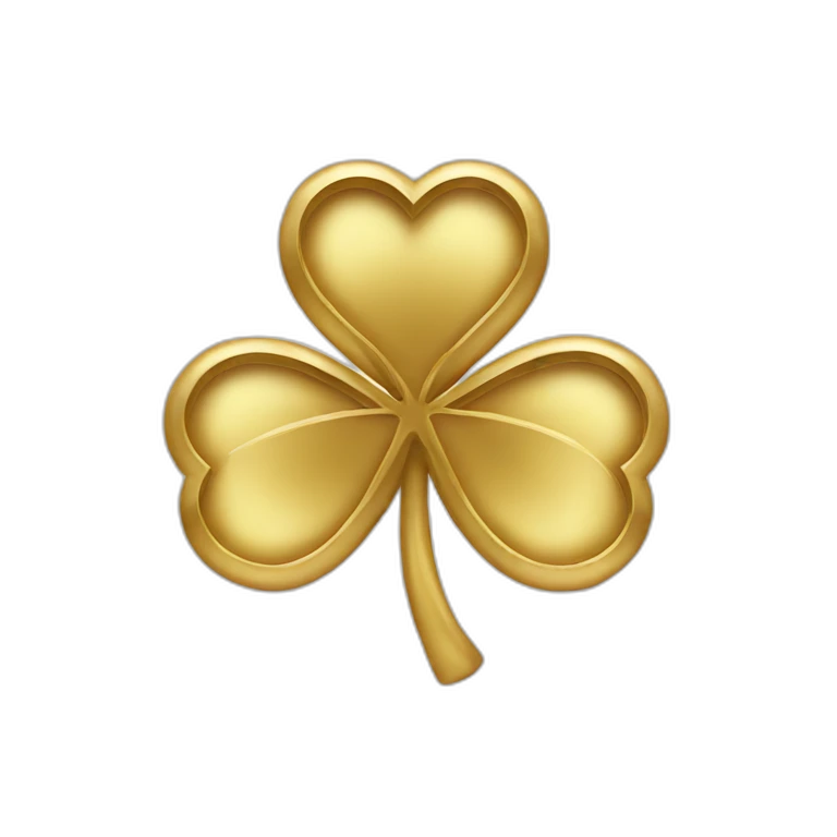 gold outline-clover emoji