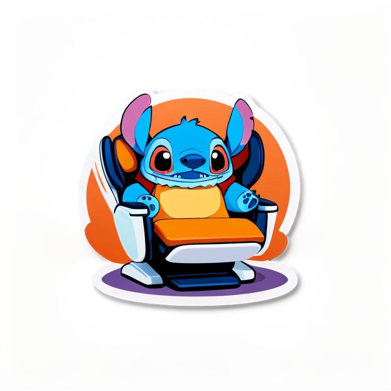 Stitch in a massage chair  emoji