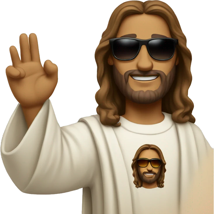 jesus wearing sunglasses from oakley emoji