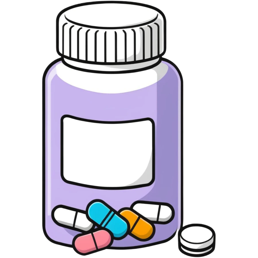 medicine pill bottle with tablets emoji