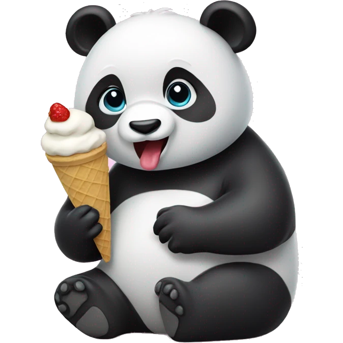 Panda eating ice cream emoji