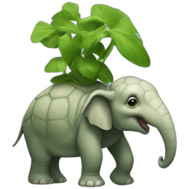 Tortue sur un éléphant emoji