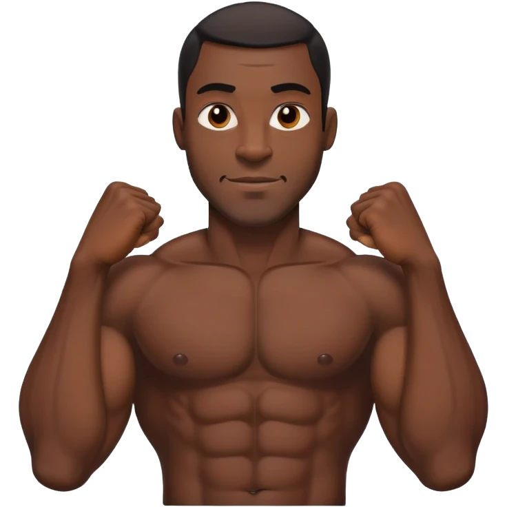 Tall muscular Black man with a friendly expression emoji