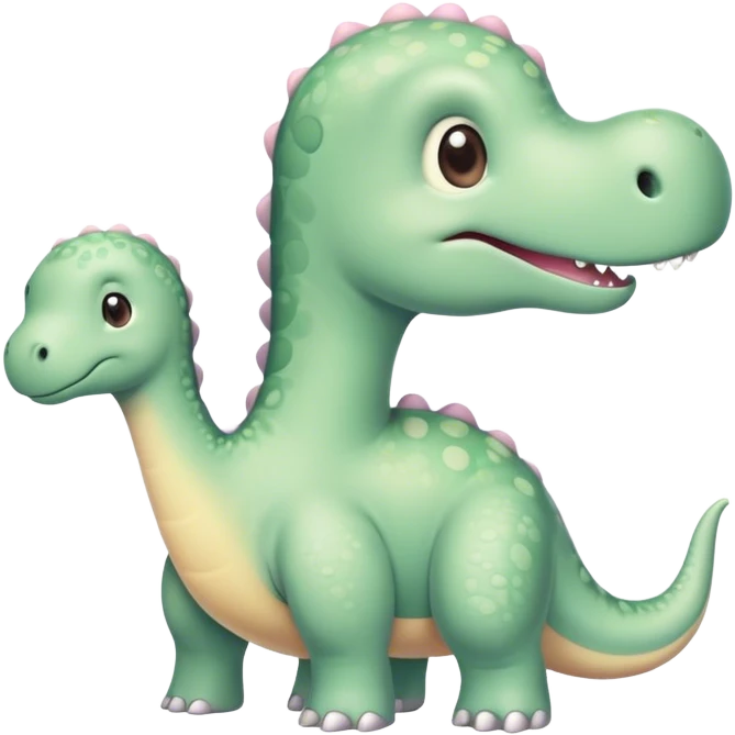 A cute, kawaii style pastel ￼brontosaurus emoji