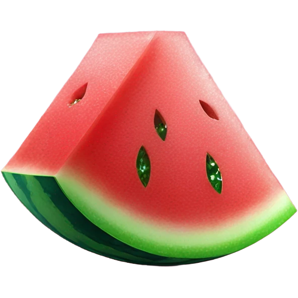 Hot realistic watermelon with crystallized emoji