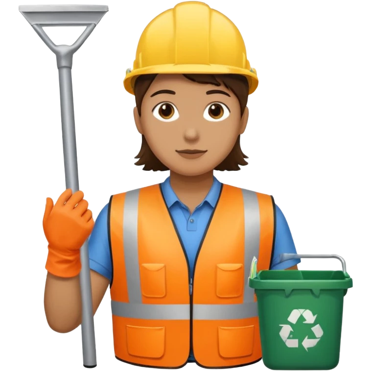 Waste Management, safety vest, trash picker emoji