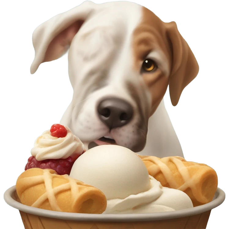 Bassotto che lecca gelato e dice "buongiorno" emoji