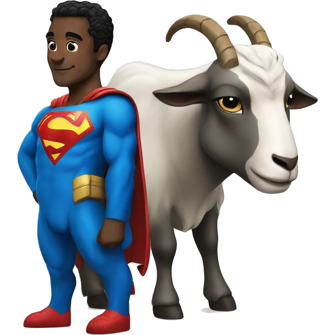 Blue goat and superman emoji