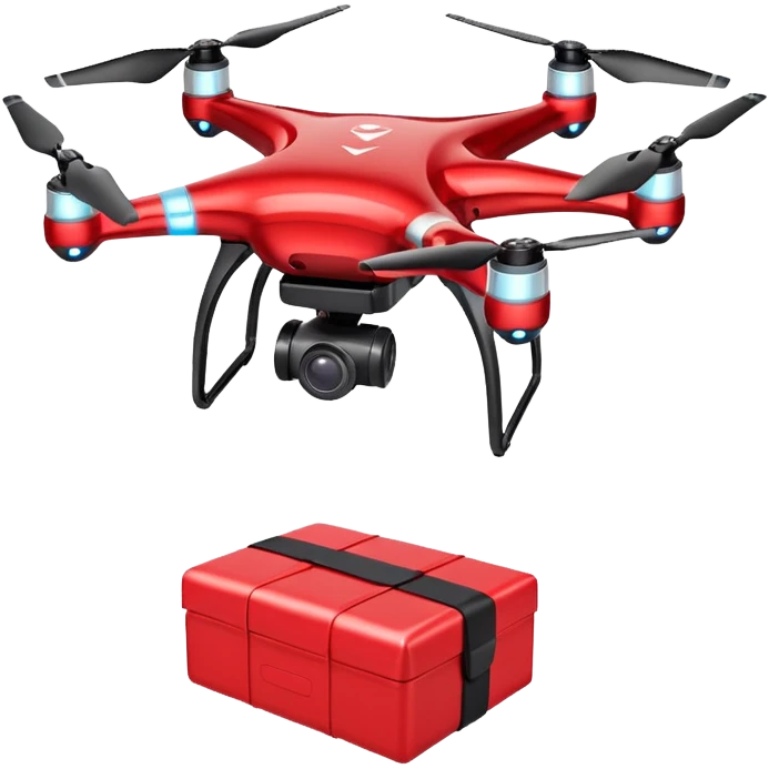 Red Drone – parcel grip + LED light emoji