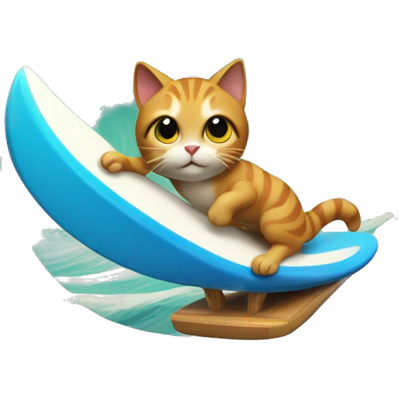 cat on a surfing board emoji