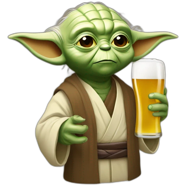 Yoda qui bois une bière 🍺 emoji