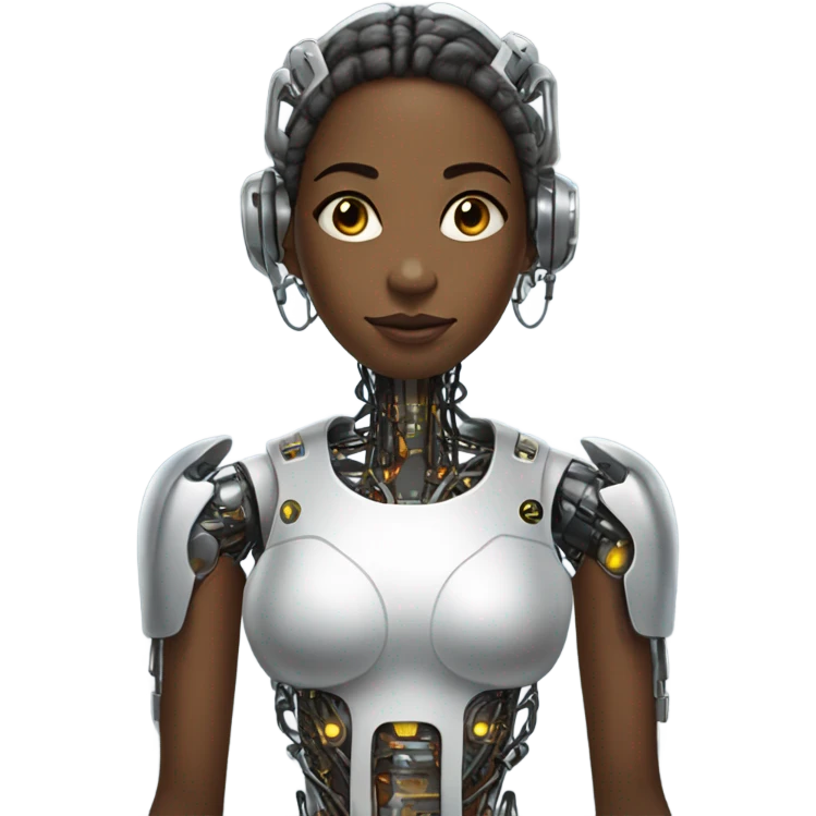 A girl as a robot emoji