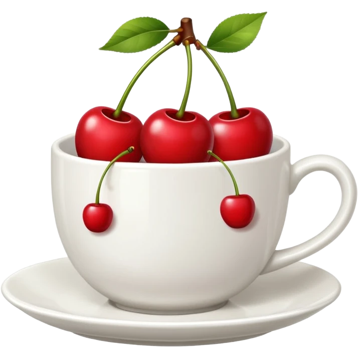 5pcs Fruit Cherry red on a cup emoji