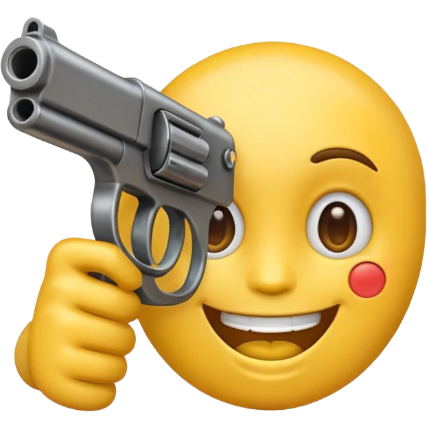 Emoji with a gun to its mouth emoji
