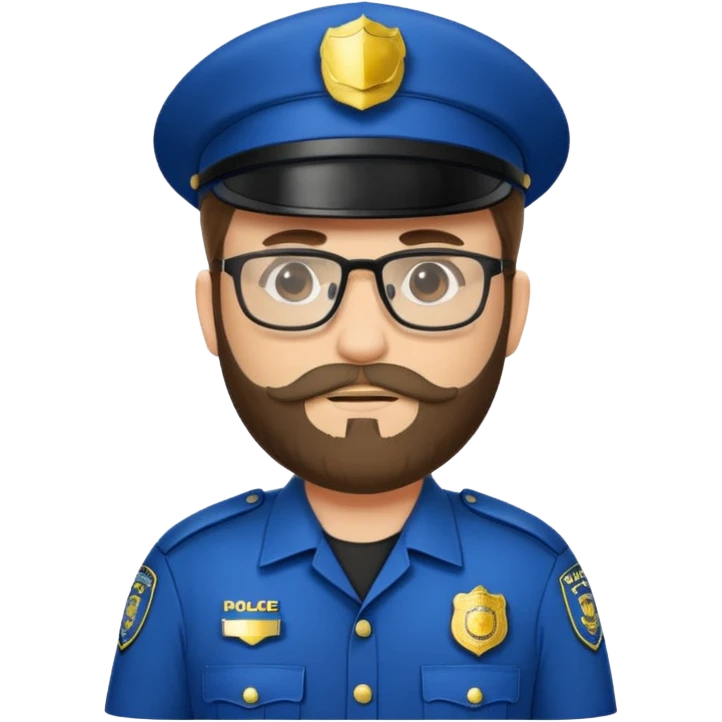 Police officer with glasses and beards(different uniform) emoji