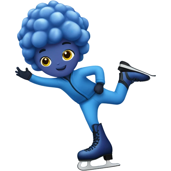 Blueberry ice skating  emoji