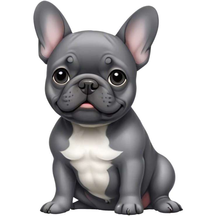 Black & gray french bulldog emoji