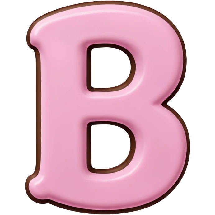 “Single pink bubble letter d, white outline, bottom dipped in chocolate with pink frosting drizzle, kawaii style, glossy, soft shading, clean outline, transparent background, Discord emoji size” emoji