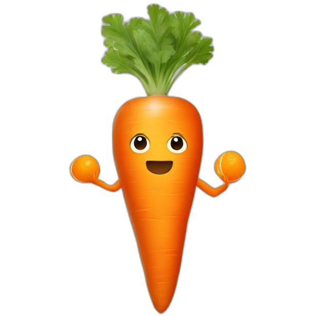 carrot with two oranges on each side emoji