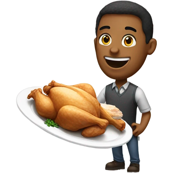 4 foot man eating chicken emoji