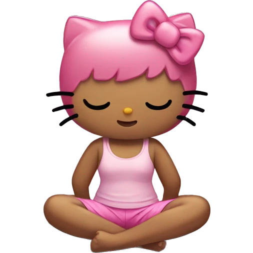 Hello Kitty doing Yoga  emoji