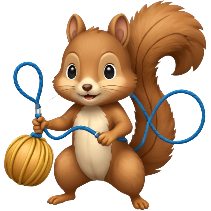 Squirrel playing jump rope emoji