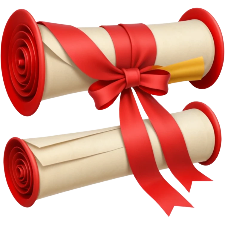 diploma scroll with a red ribbon emoji