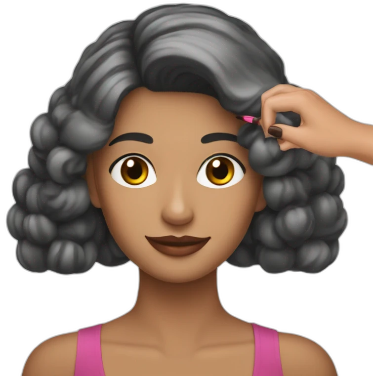 Manicurista española con un moño emoji