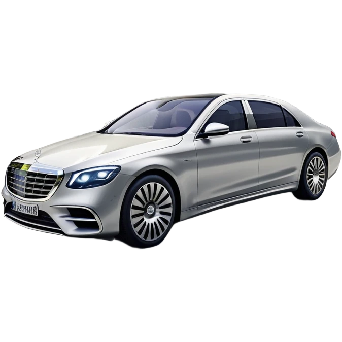 Mercedes-Benz S-Class (2022) – cinematic-realistic Mercedes-Benz S-Class emoji, its sleek silver body cutting through the city streets, a symbol of refinement and prestige. The air suspension glides over uneven terrain, while the driver enjoys the serene comfort of the cabin, surrounded by cutting-edge technology. emoji