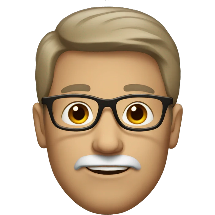 white dad with brown hair and glasse emoji