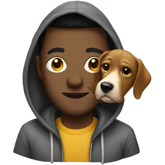 man with a dog head wearing a hoodie emoji