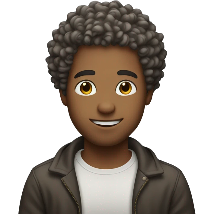 cute, men, curly hair emoji