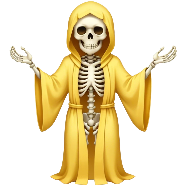 Yellow skeleton wearing robe emoji