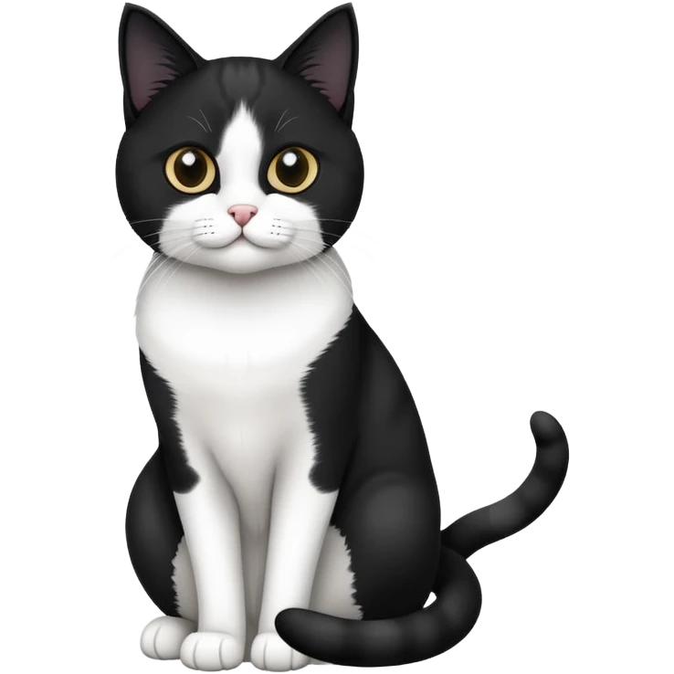 Black and white Devon cat sitting emoji