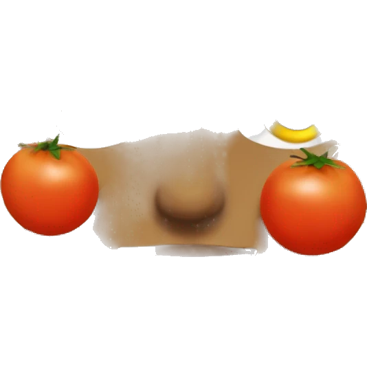 tomato with blonde hair emoji