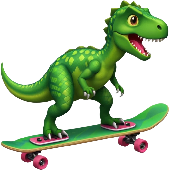 Dinosaur on a skateboard emoji