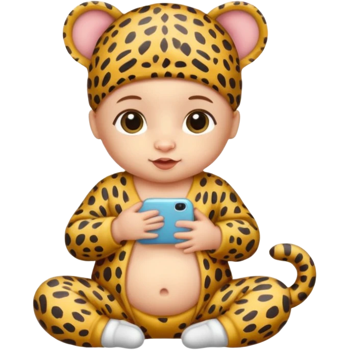 human baby with leopard patterned clothes emoji